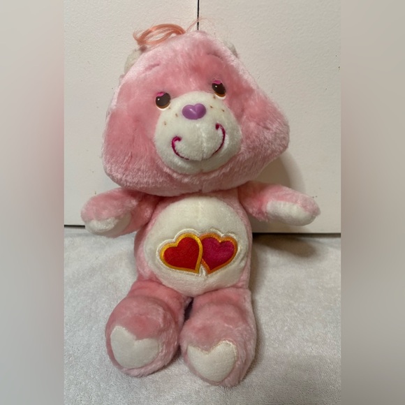 13" PLUSH VINTAGE 1980s PINK RED LOVE A LOT HEARTS CARE BEAR COLLECTIBLE TOY - Picture 1 of 8